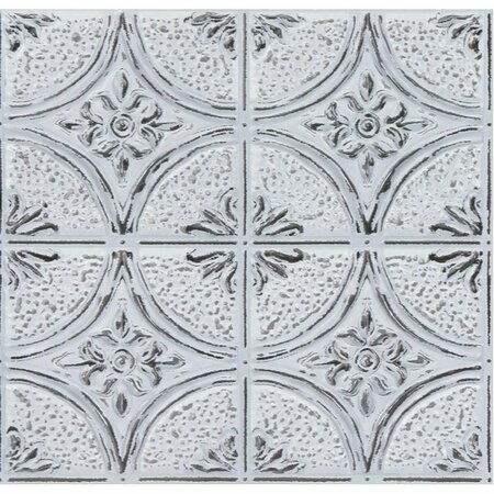 INHOME Camden Antique White Faux Tin Peel & Stick Backsplash Tiles, Metallics NH3793